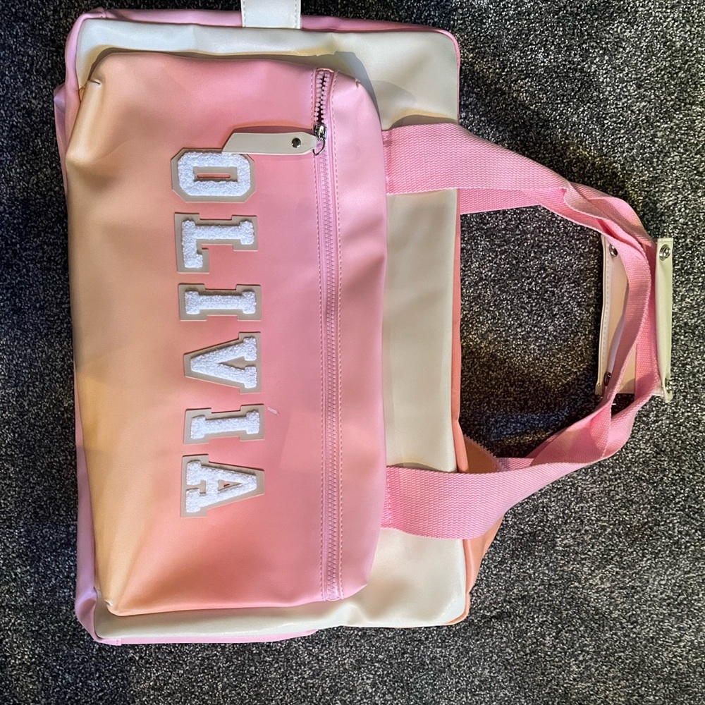 Jadelynn Brooke Pink and Cream Travel Bag